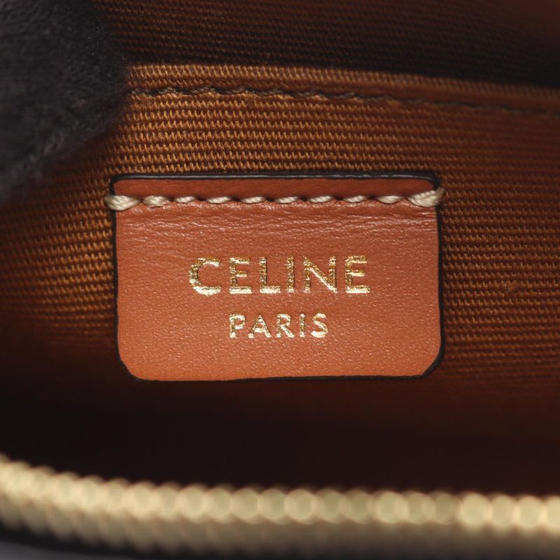 Celine Shoulder Bag Cuille Triomphe Mini Camera Black Brown Multi — view 5