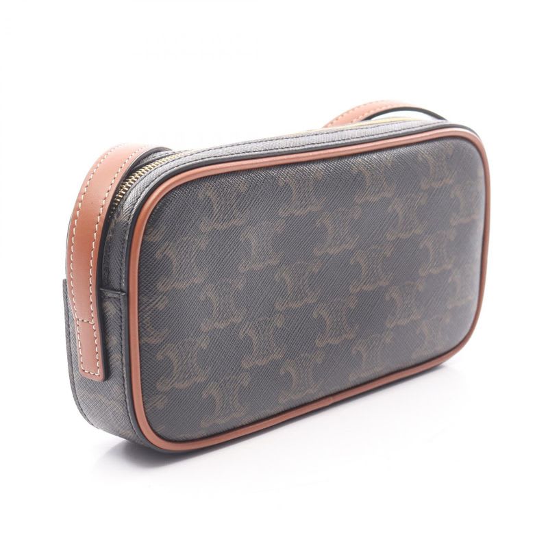 Celine Shoulder Bag Cuille Triomphe Mini Camera Black Brown Multi — view 3