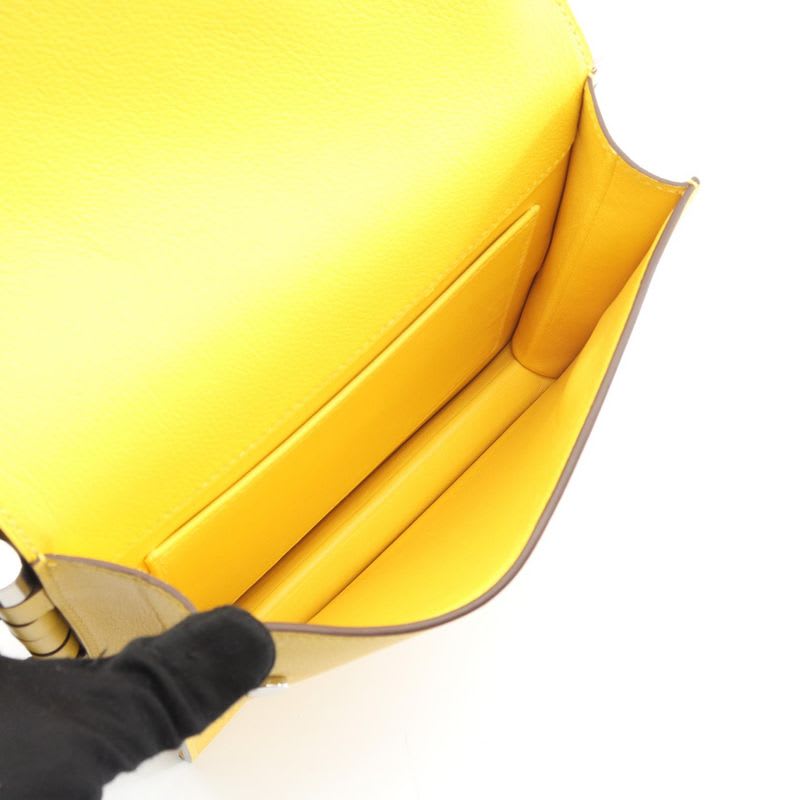 Hermes Shoulder Bag Twins ck Jaune Ambre Leather — view 4