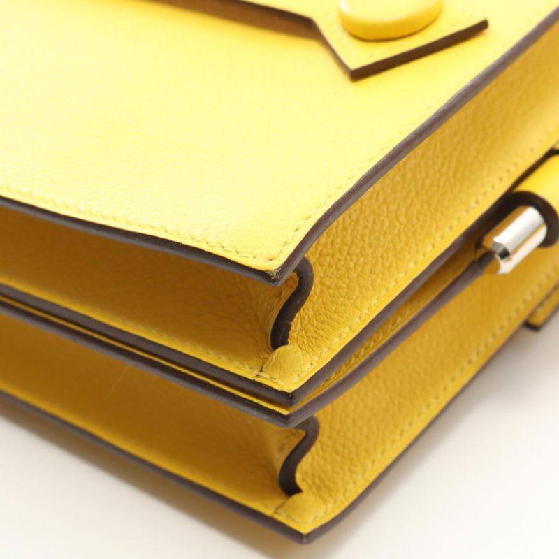 Hermes Shoulder Bag Twins ck Jaune Ambre Leather — view 9