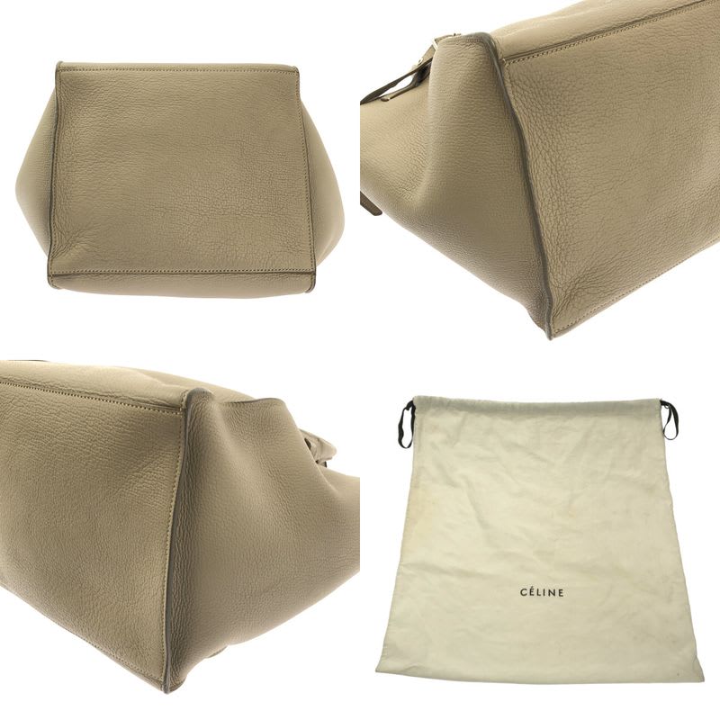 Celine Leather 2-Way Big Bag Small Handbag Light Taupe — view 8