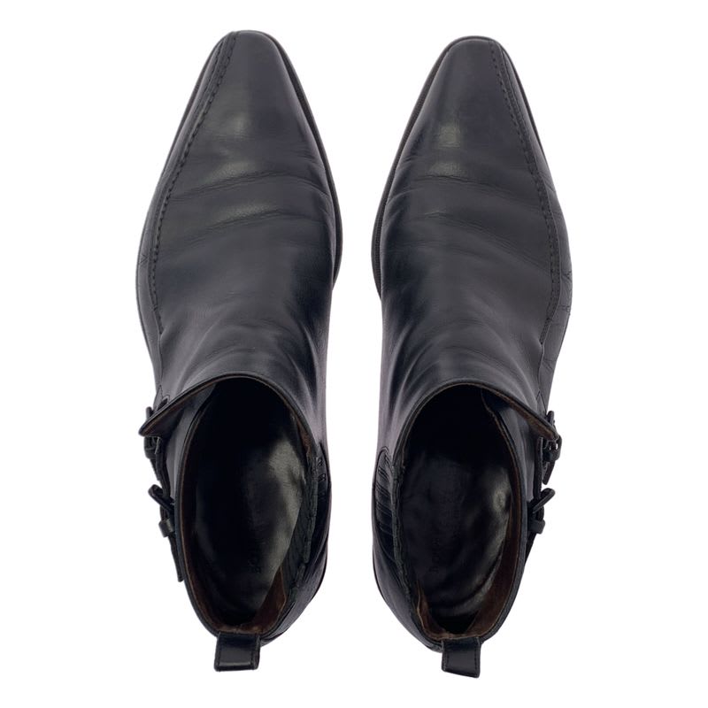 Bottega Veneta Side Gore Leather Short Boots 42 1 2 Black — view 4