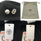Hermes Saint Honore Hosey & Hoody Cotton Beret 57 Black — view 8