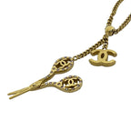 Chanel Scissor Necklace Pendant Accessories Coco Mark Scissors Rhinestone GP — view 4