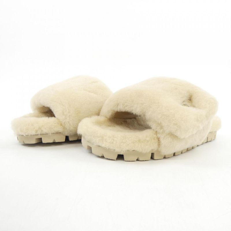Prada Triangle Logo Shearling Slides 1 Xx662 Sandals — view 3