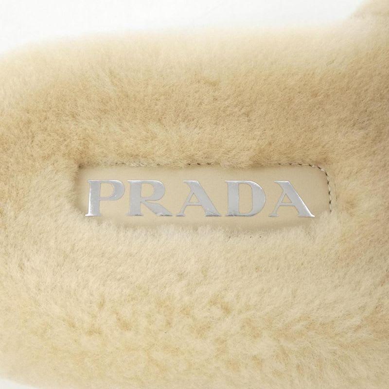 Prada Triangle Logo Shearling Slides 1 Xx662 Sandals — view 6