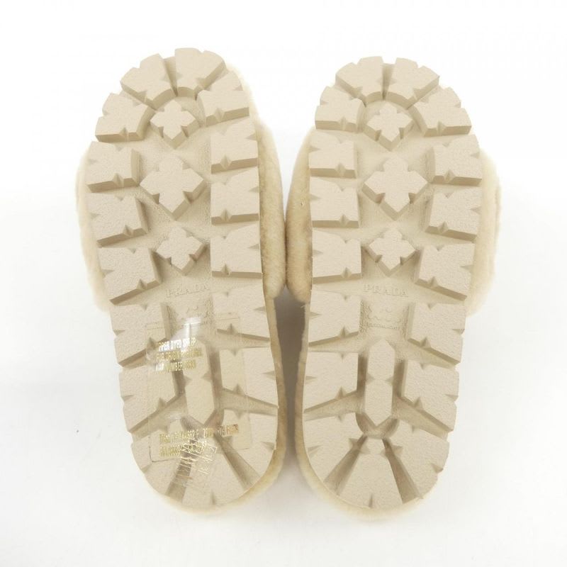 Prada Triangle Logo Shearling Slides 1 Xx662 Sandals — view 4