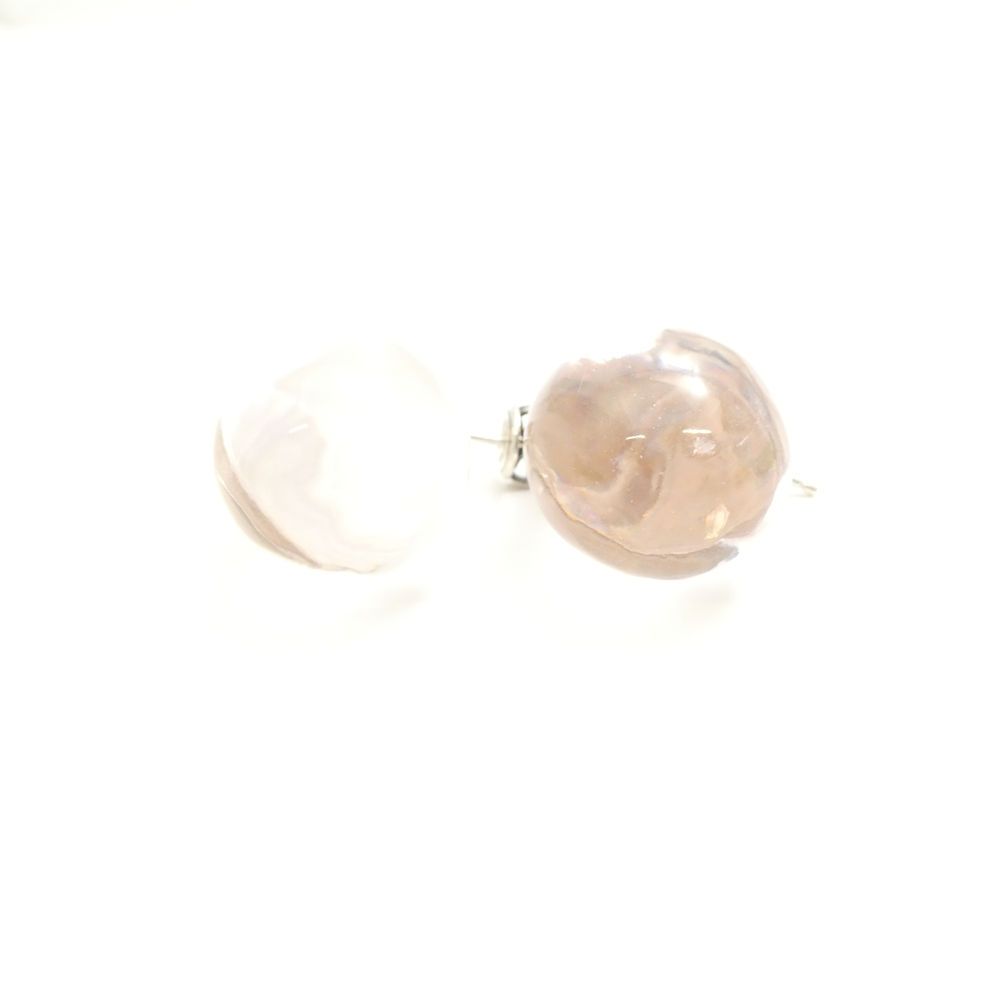 Bottega Veneta Transparent Drop Earrings Resin Ring Silver