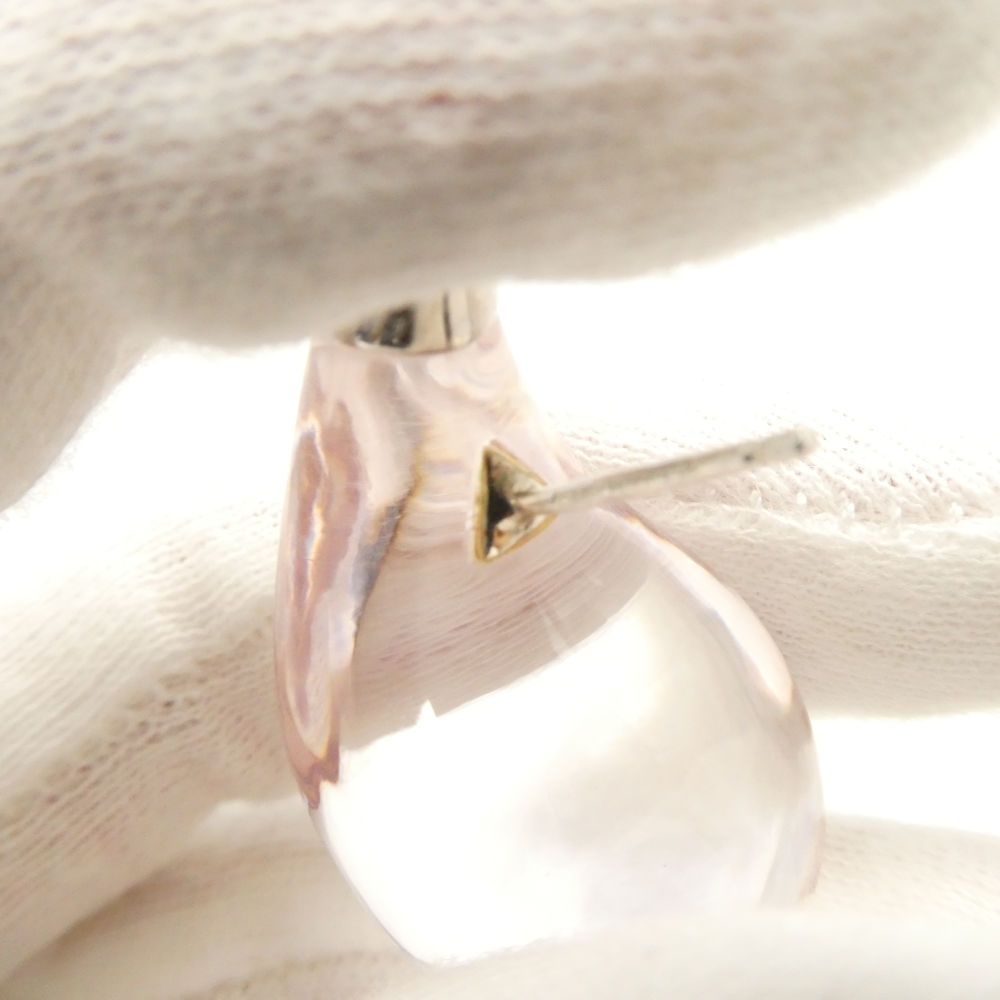 Bottega Veneta Transparent Drop Earrings Resin Ring Silver