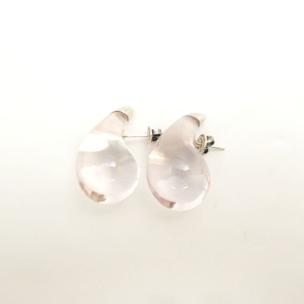 Bottega Veneta Transparent Drop Earrings Resin Ring Silver