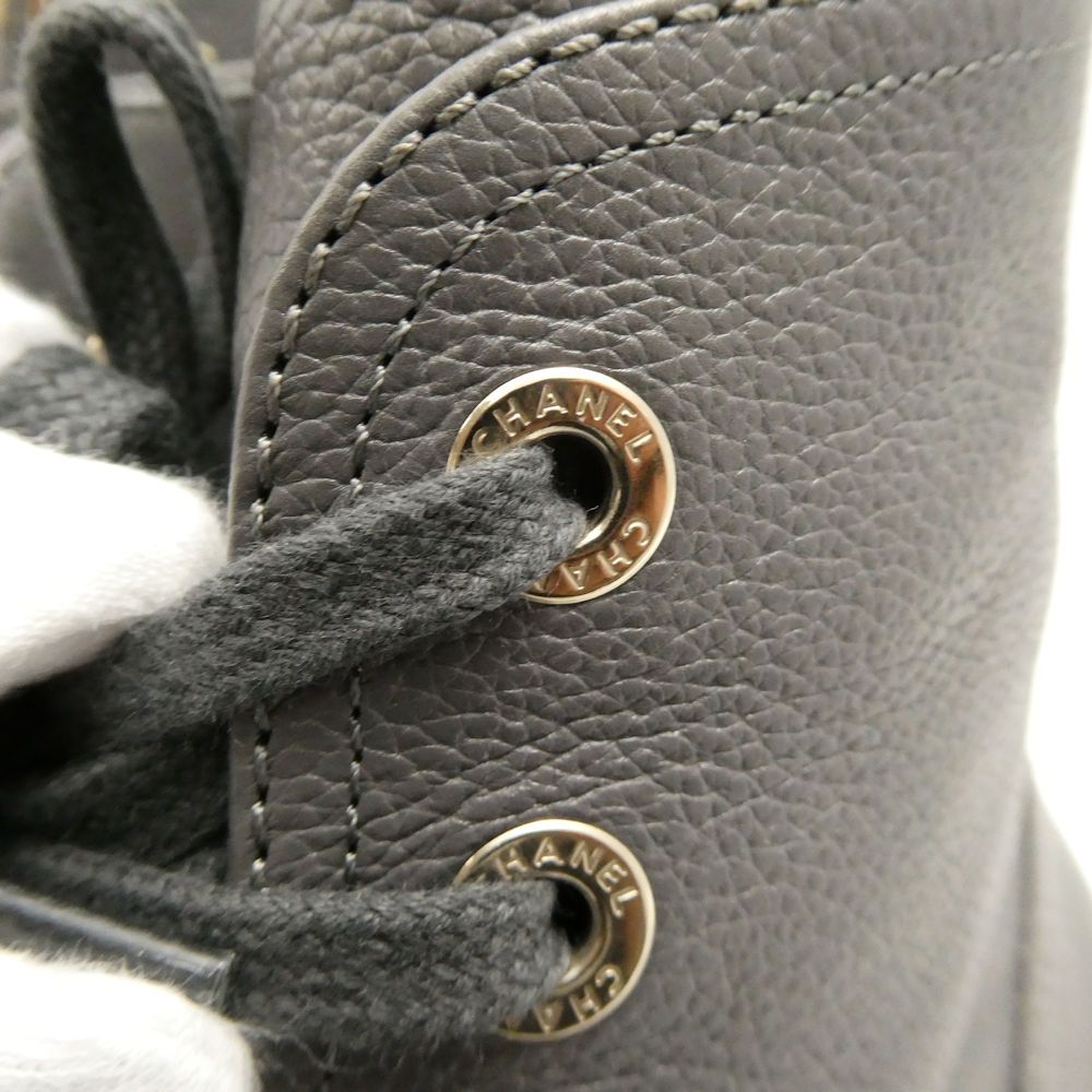 Chanel Boots 37 to CC Logo Lace Up Thick Sole — view 9