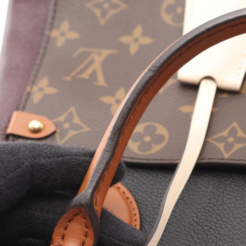 Louis Vuitton Handbag Fold Tote MM Monogram Noir Black Wine Cles — view 9