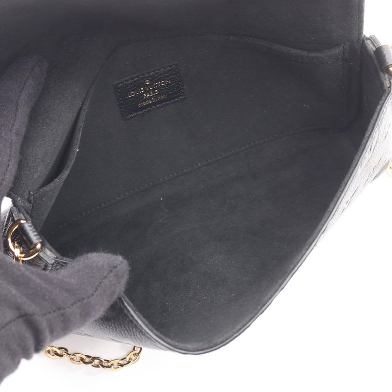 Louis Vuitton Shoulder Bag Pochette Felicie Noir Black Leather — view 4