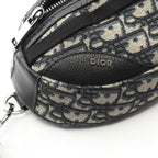 Dior Waist Bag Body Scarab Oblique Navy Canvas Leather — view 6