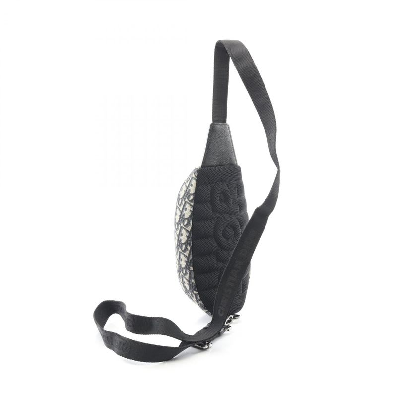 Dior Waist Bag Body Scarab Oblique Navy Canvas Leather — view 3