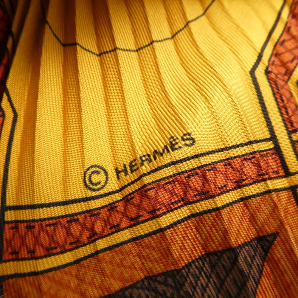 Hermes Carre Cuirs du Desert Leather Ornament Pleasure Scarf Silk — view 5