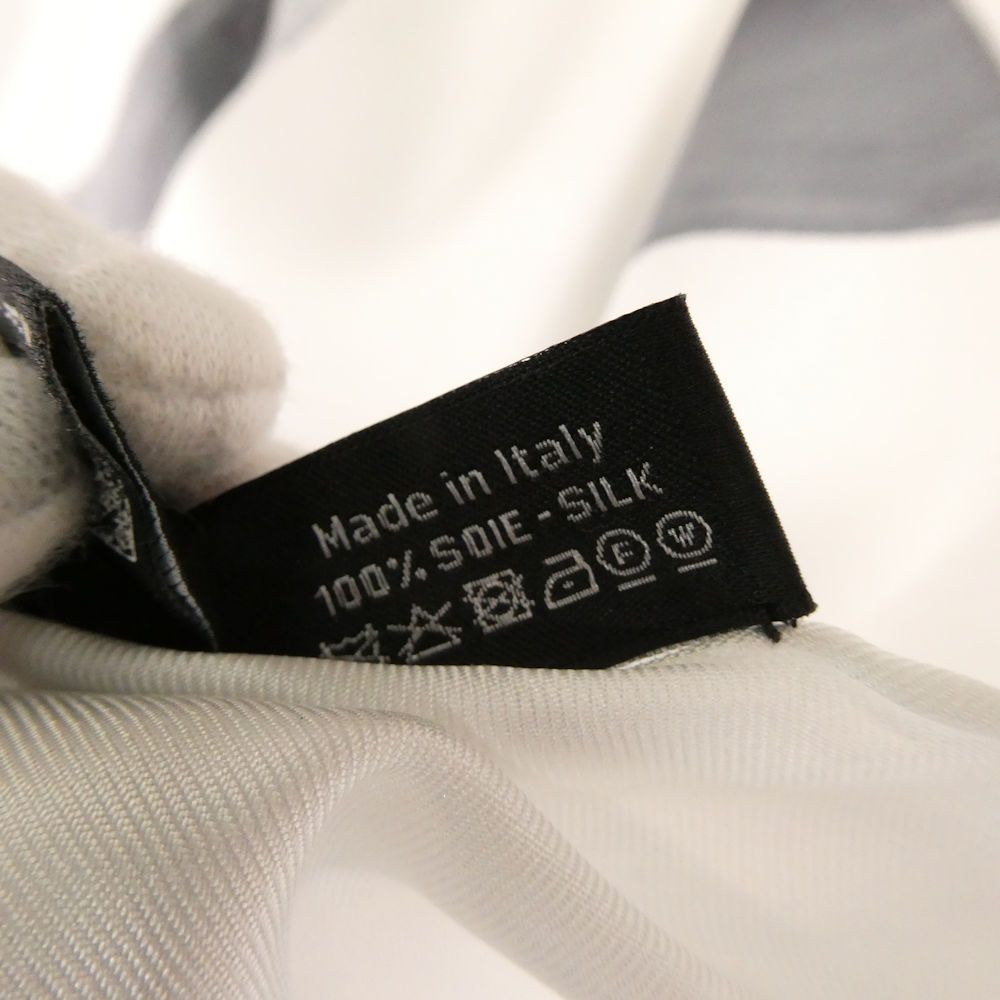 Chanel Silk Twill Scarf Gray CC Logo — view 8