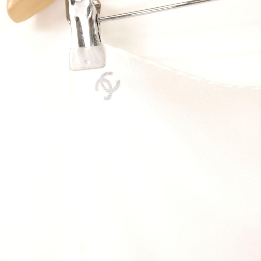Chanel Silk Twill Scarf Gray CC Logo — view 3