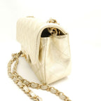 Chanel Quilted Single Chain Shoulder Bag Antique Gold Mini — view 3