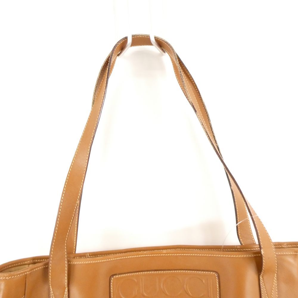 Gucci Sorry 002 115 Tote Leather GG Pattern Gold Charm Vintage — view 4