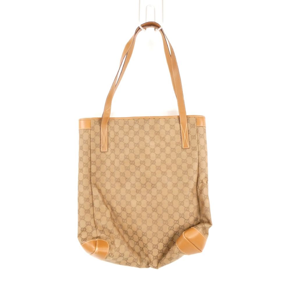 Gucci Sorry 002 115 Tote Leather GG Pattern Gold Charm Vintage — view 2