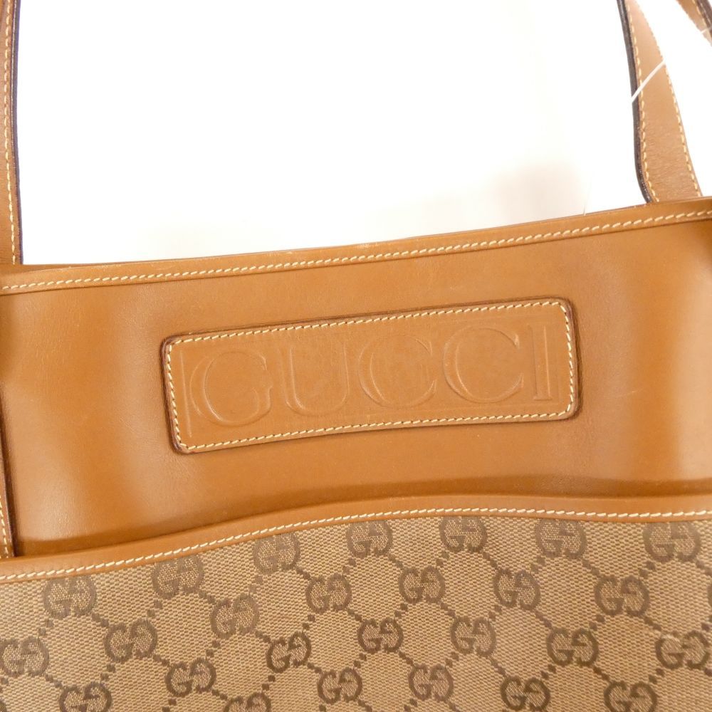 Gucci Sorry 002 115 Tote Leather GG Pattern Gold Charm Vintage — view 3