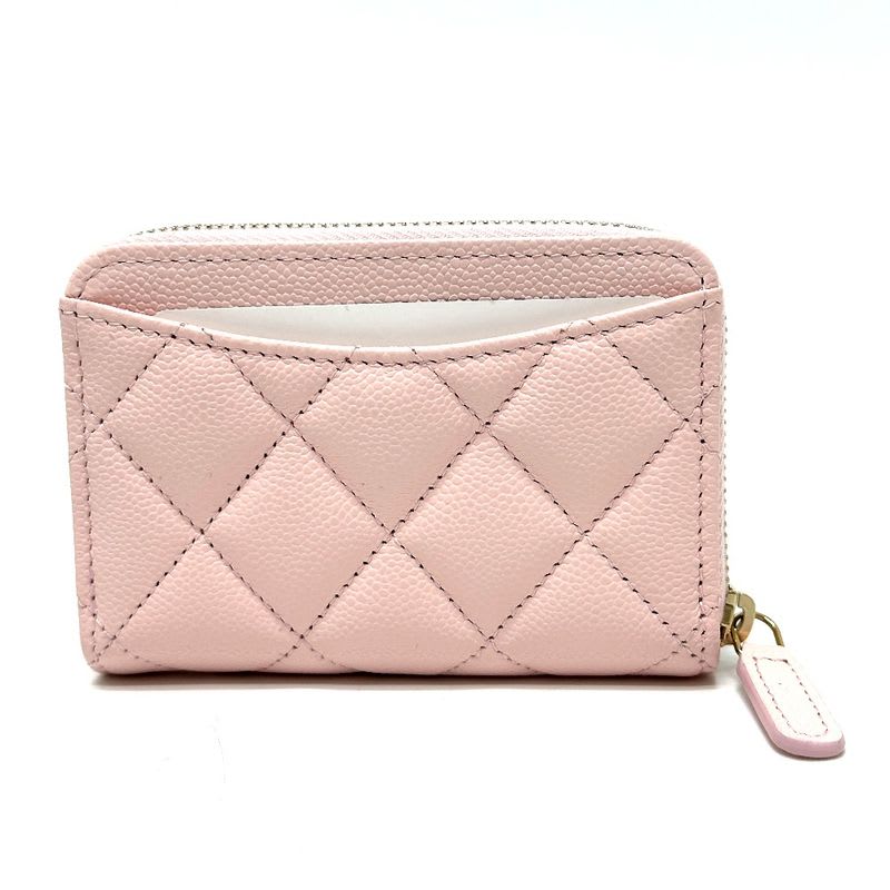 Chanel Coin Case Classic Zip Purse Ap0216 Caviar Leather Pink — view 2