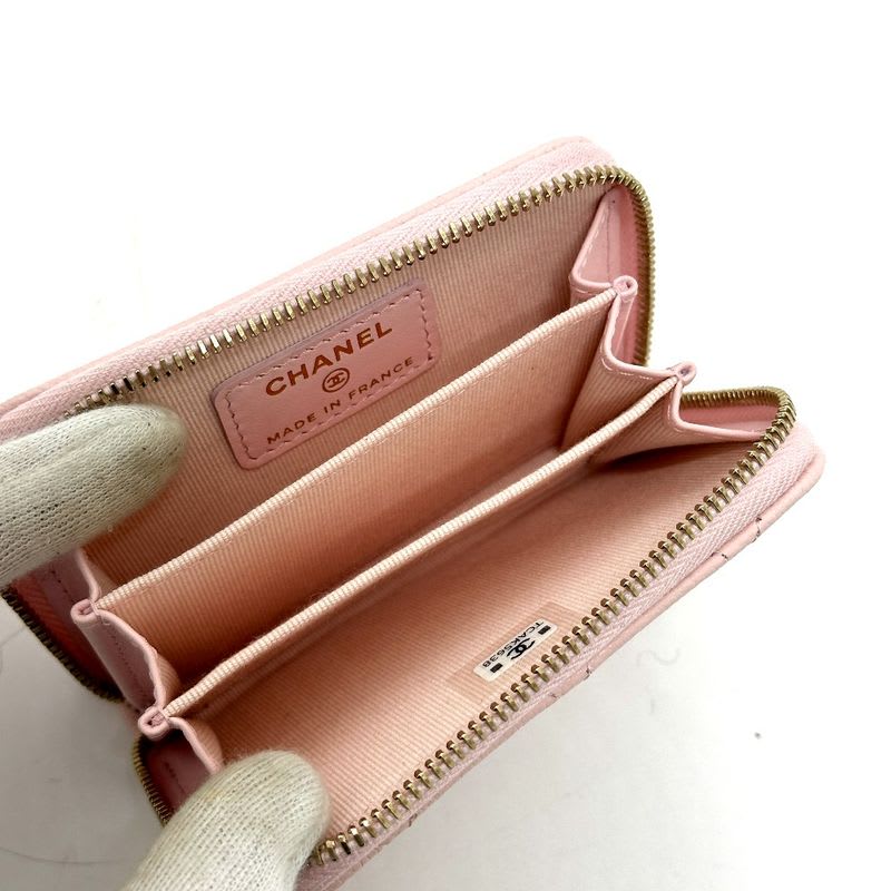 Chanel Coin Case Classic Zip Purse Ap0216 Caviar Leather Pink — view 8