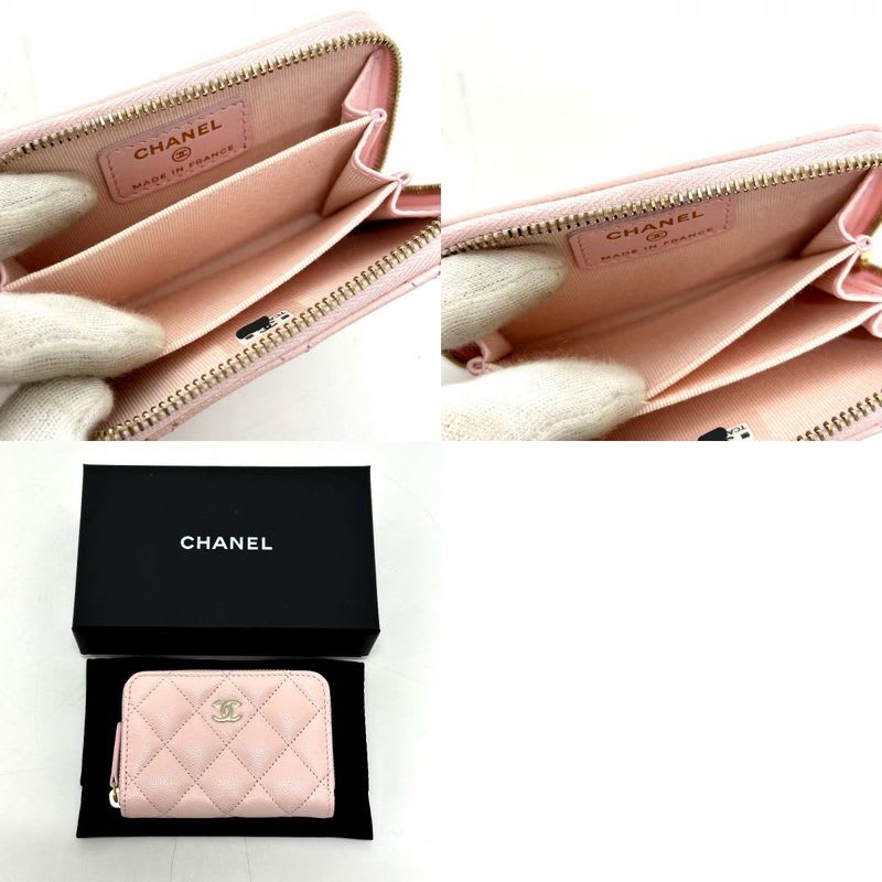 Chanel Coin Case Classic Zip Purse Ap0216 Caviar Leather Pink — view 9