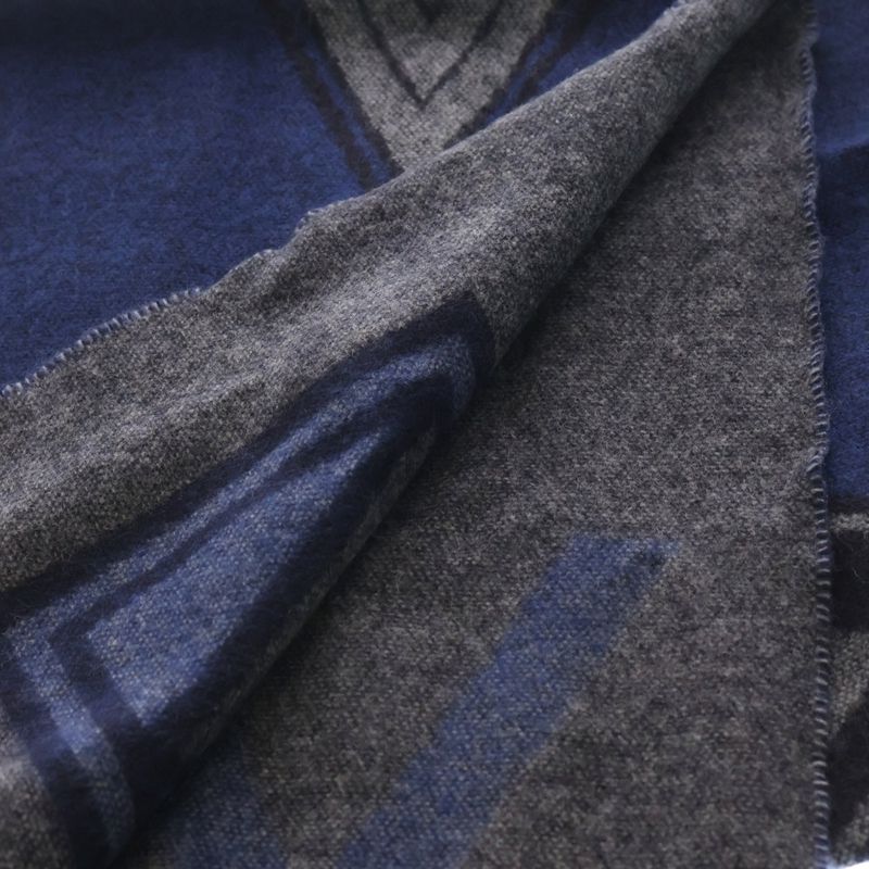Louis Vuitton Echarpe Sticker Cashmere Blend Wool Scarf Shawl Blue — view 5
