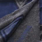 Louis Vuitton Echarpe Sticker Cashmere Blend Wool Scarf Shawl Blue — view 5