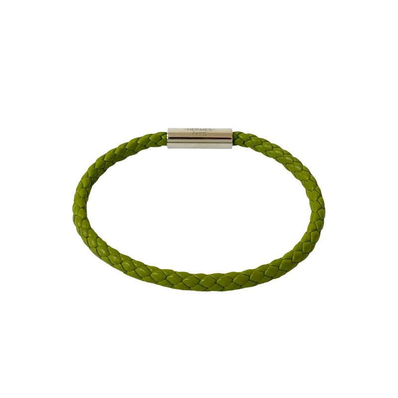 Hermes Goliath Braided Leather Bracelet Bangle Accessory Light — view 5