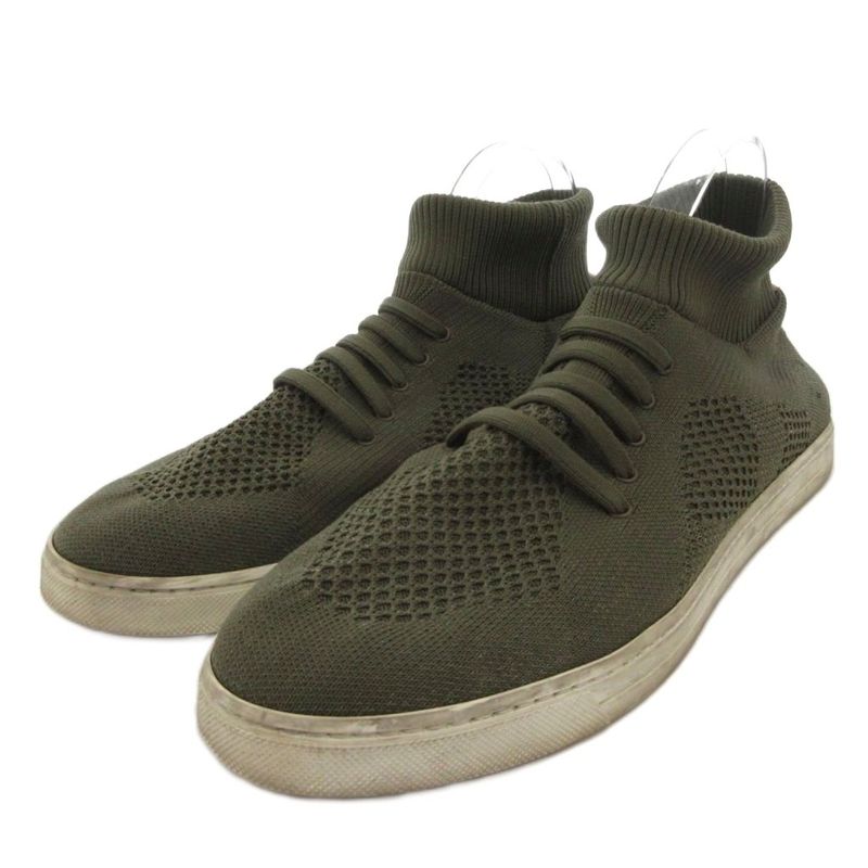 Fendi Sneakers Shoes Mid Cut Technical Knit 7 E Khaki 1058 FF — view 2