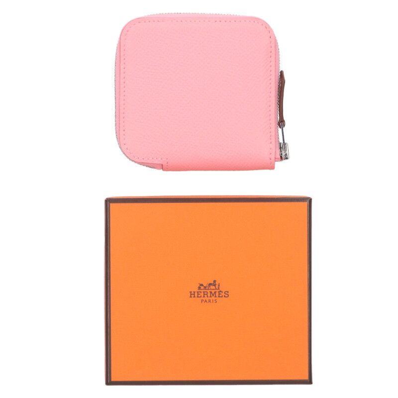Hermes Azap Mini Silk-in Rose Confetti Vaux Epson Coin Case — view 2