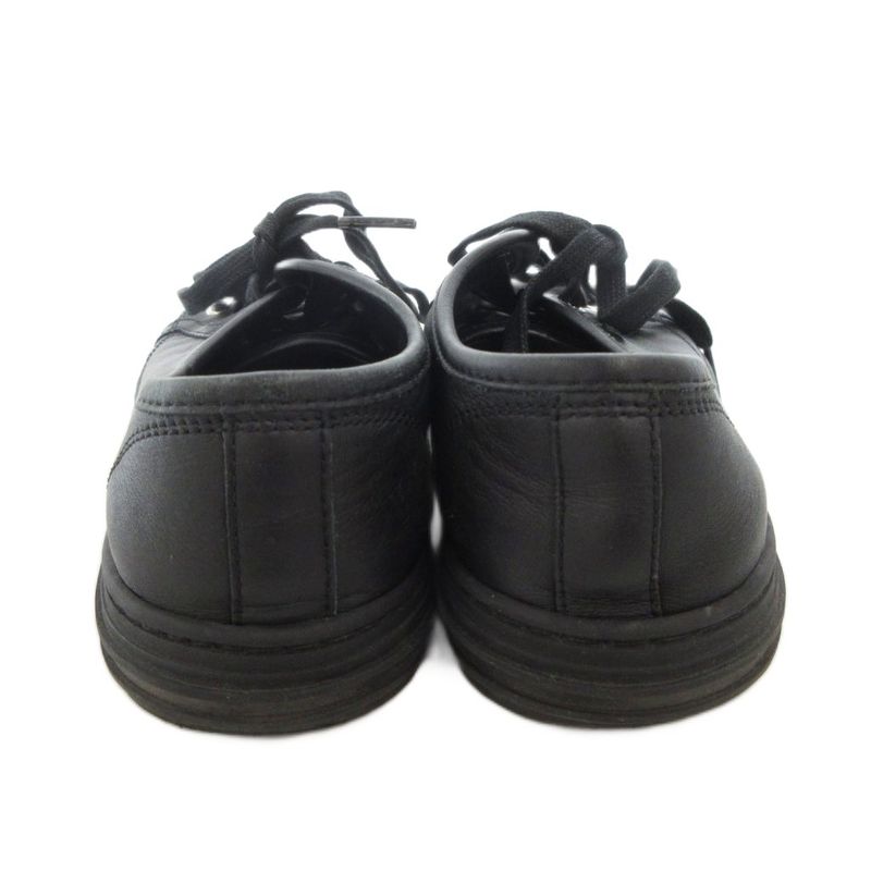 Gucci Sneakers Shoes Leather Low Cut Logo Plate 35 Black FF Gy19 — view 5