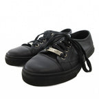 Gucci Sneakers Shoes Leather Low Cut Logo Plate 35 Black FF Gy19 — view 2