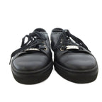 Gucci Sneakers Shoes Leather Low Cut Logo Plate 35 Black FF Gy19 — view 4