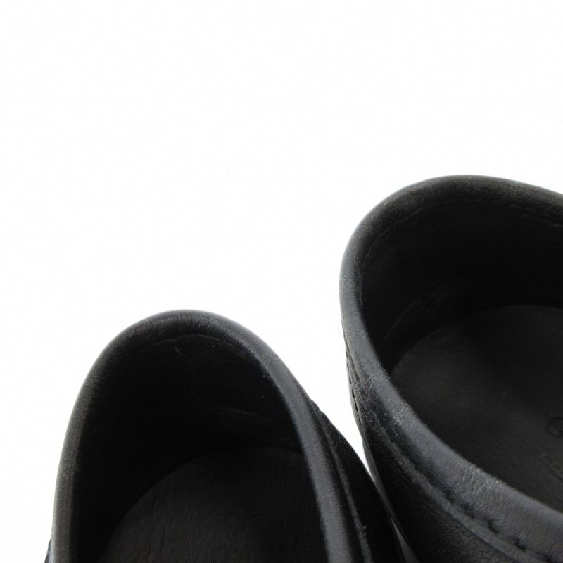 Gucci Sneakers Shoes Leather Low Cut Logo Plate 35 Black FF Gy19 — view 8