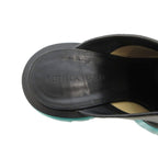 Bottega Veneta Flash Sabot Sandals Shoes Thick Sole Bicolor Leather Black Green — view 7