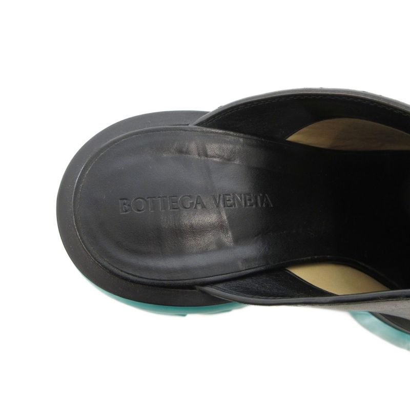 Bottega Veneta Flash Sabot Sandals Shoes Thick Sole Bicolor Leather Black Green — view 7
