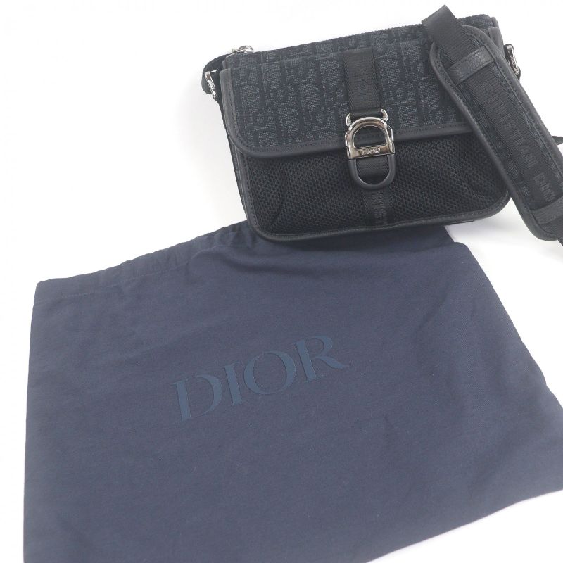 Dior Homme 2 Yky Canvas Leather 8 Buckle Oblique All Over Pattern