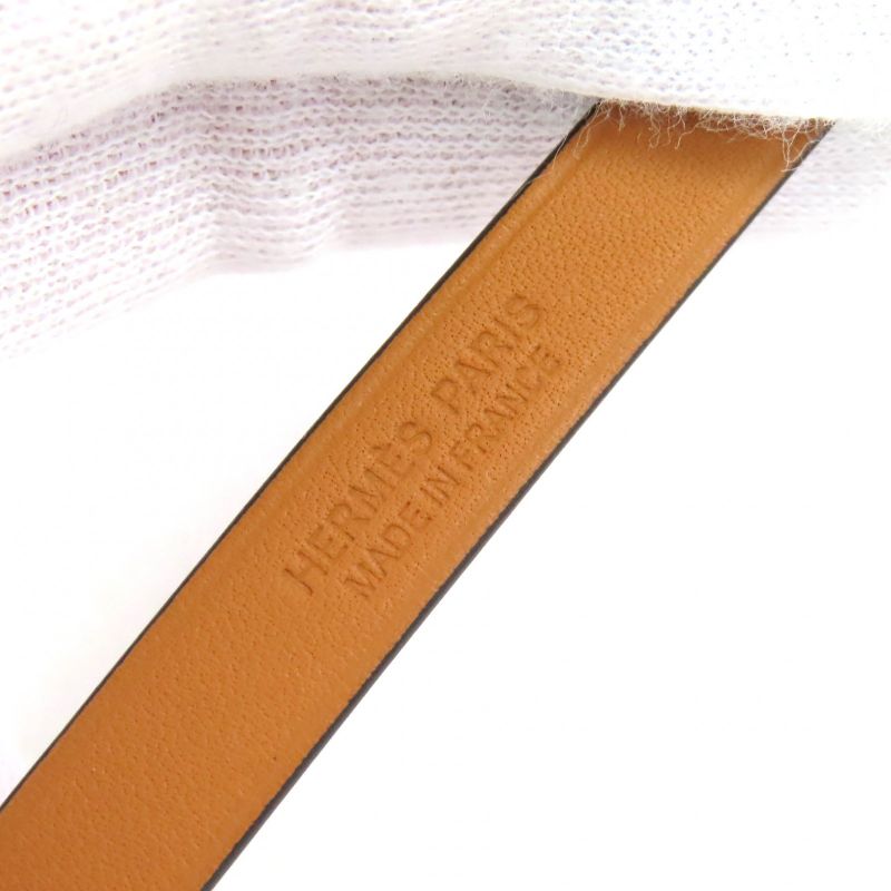 Hermes Mini Kelly Double Tour Lucky Daisy Leather Bracelet Brown — view 9