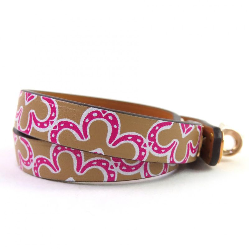 Hermes Mini Kelly Double Tour Lucky Daisy Leather Bracelet Brown — view 5
