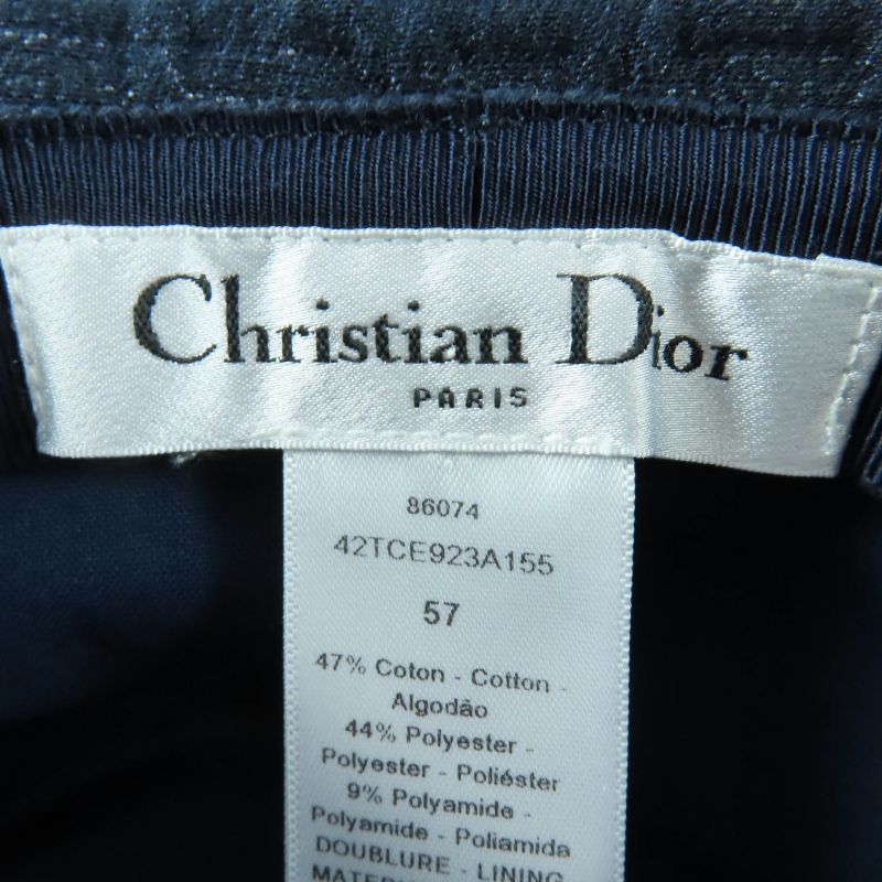 Christian Dior 42 Tce923 A155 Teddy-D Cotton Cannage Denim Bob Hat Indigo Blue 57 — view 7