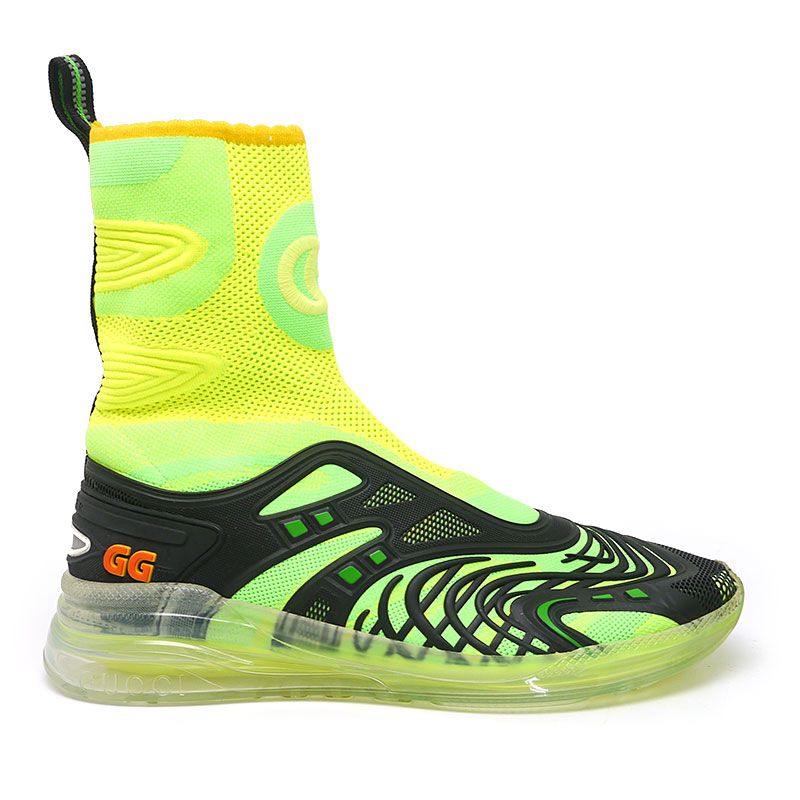 Gucci Ultrapeace R Knit High Cut Sneakers 7.5 Black Fluorescent — view 2