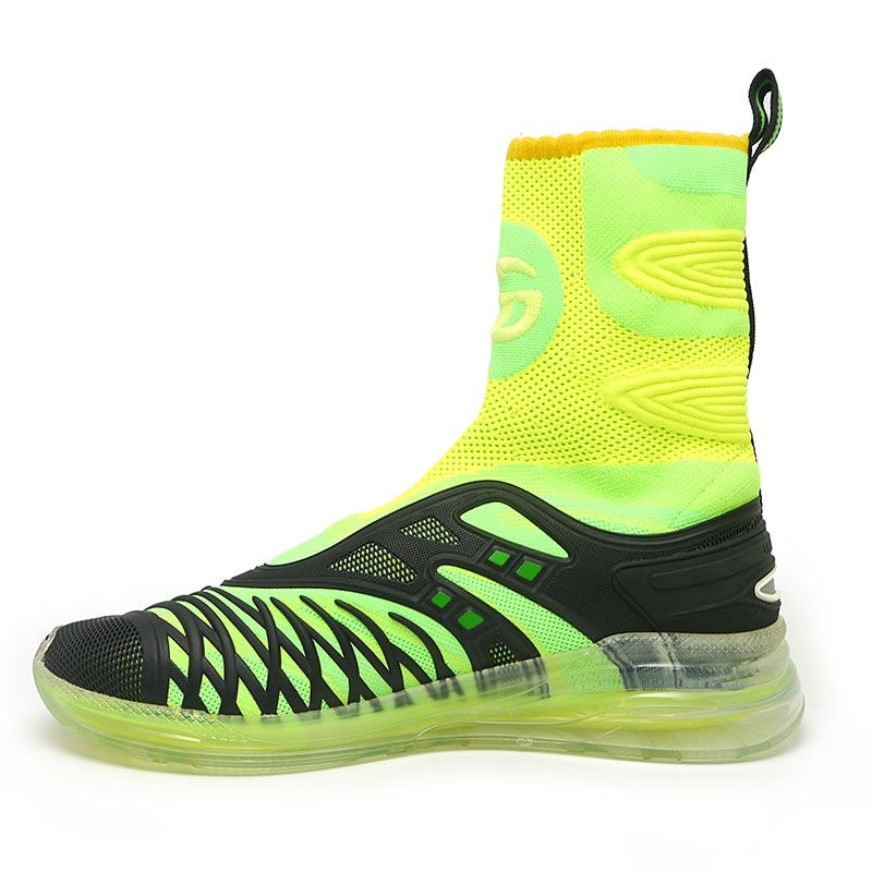 Gucci Ultrapeace R Knit High Cut Sneakers 7.5 Black Fluorescent — view 3
