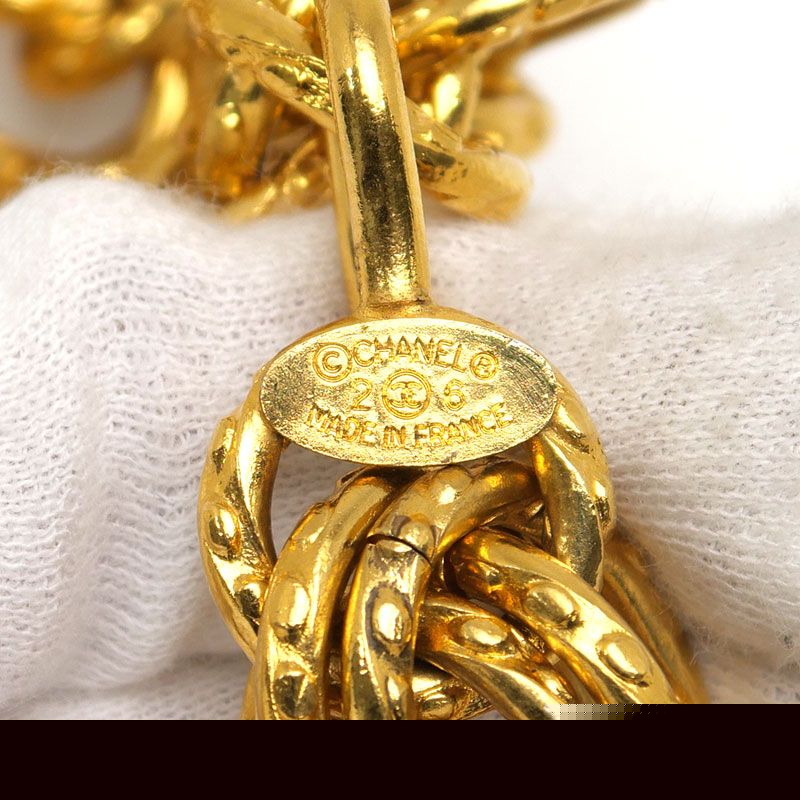 Chanel Circle Logo Necklace Plated Gold Chain — view 7