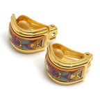 Hermes Enamel Earrings Plated Animal Cat — view 4