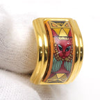 Hermes Enamel Earrings Plated Animal Cat — view 6