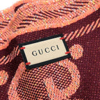Gucci Lam Jaguar Do Muffler Shawl Pink Fringe Scarf — view 5